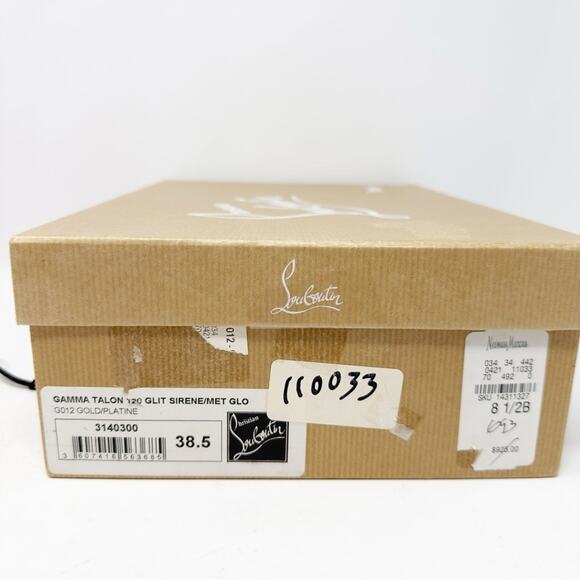 Christian Louboutin Gamma Talon 120 Glitter Slingback Heels 38.5 - Picture 11 of 12